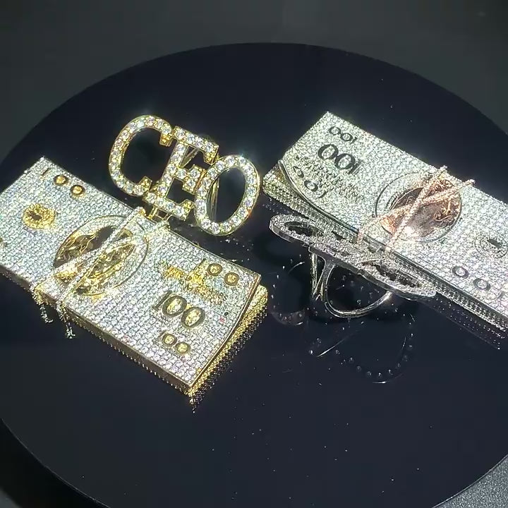 Iced Out CEO Letter Dollar Pendant