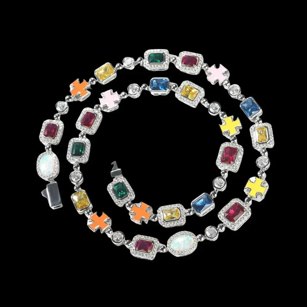 10mm Iced Out Multicolor Tennis Chains & Bracelet BigBagBling