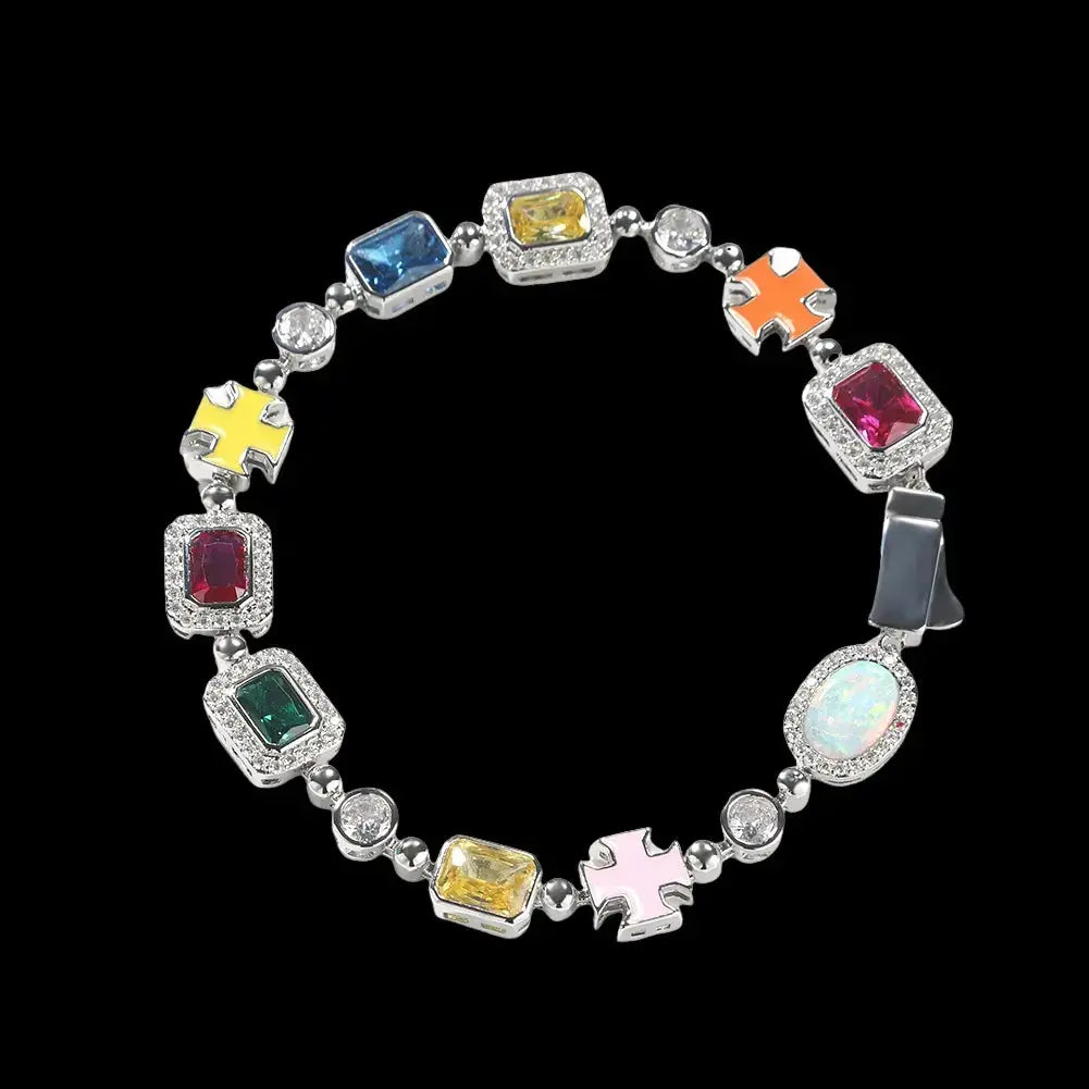 10mm Iced Out Multicolor Tennis Chains & Bracelet BigBagBling
