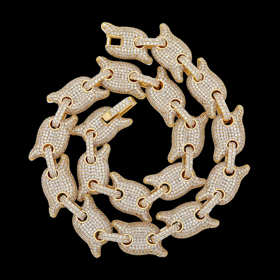 10mm Iced out G-Link Miami  Cuban Chain & Bracelet in White Gold BigBagBling