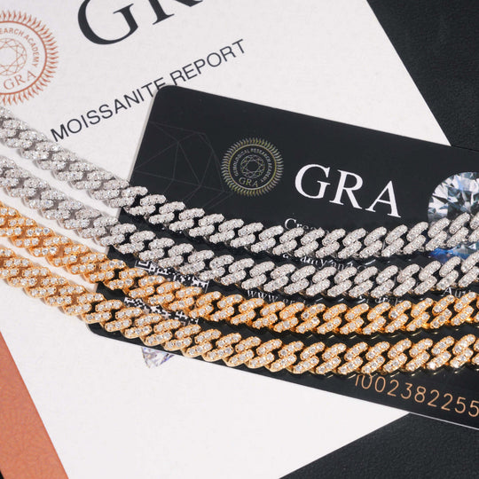 6mm S925 silver 1 row moissanite cuban Chains