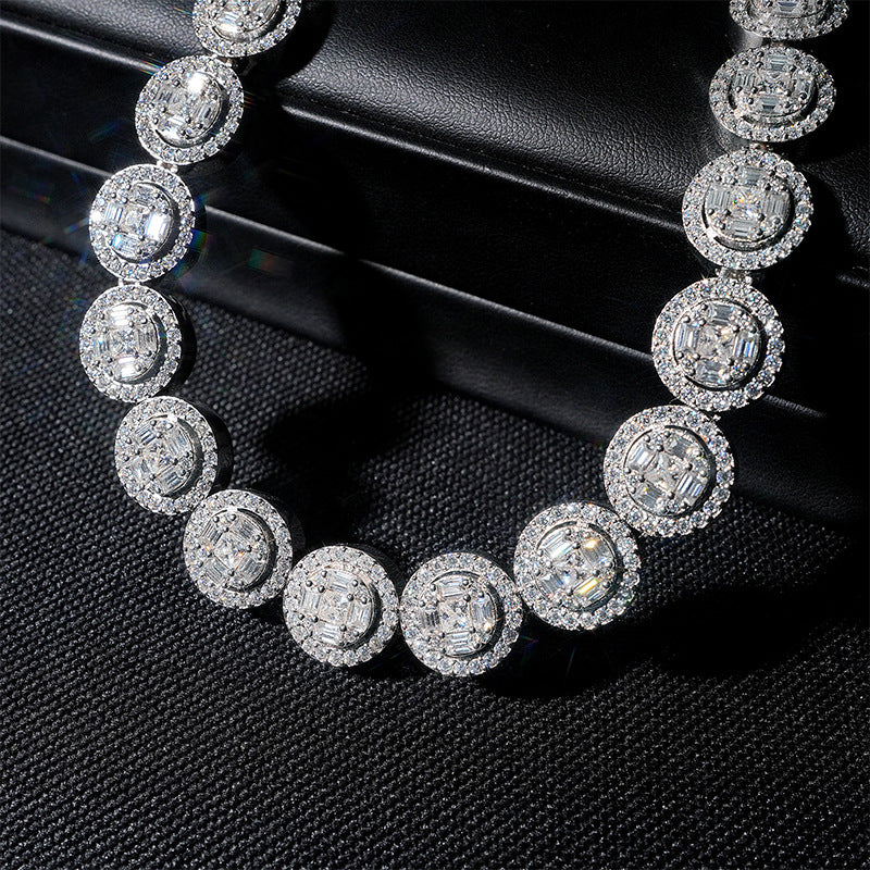 13mm 925 Silver Moissanite Circle Tennis Chains