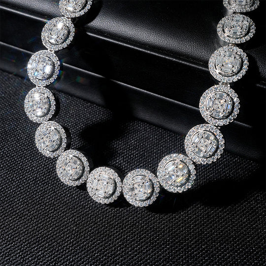 13mm 925 Silver Moissanite Circle Tennis Chains
