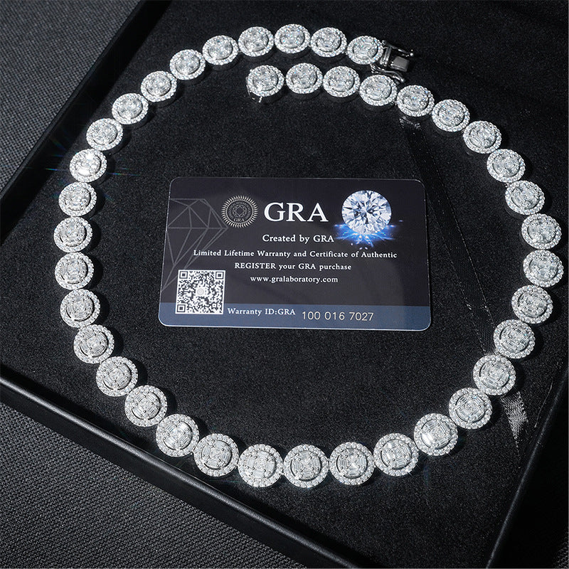 13mm 925 Silver Moissanite Circle Tennis Chains