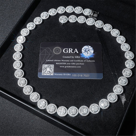 13mm 925 Silver Moissanite Circle Tennis Chains