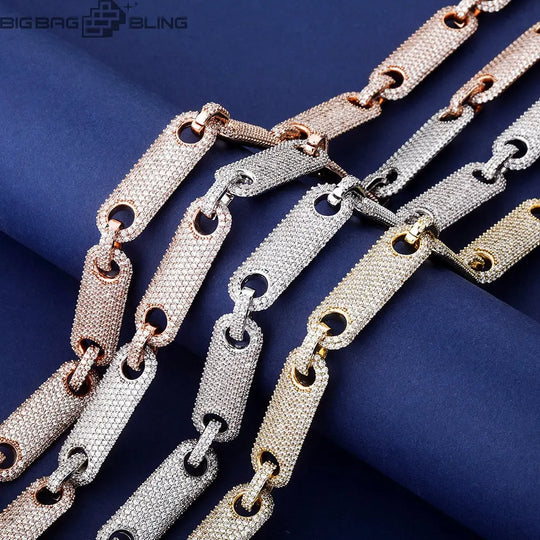 12mm Iced out Cuban Chain in White Gold BigBagBling
