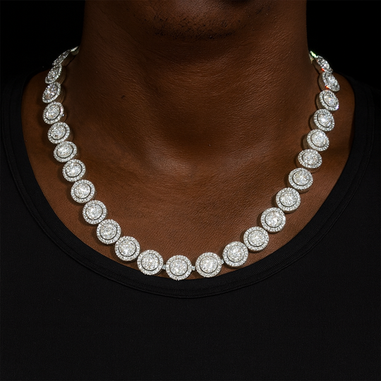 13mm 925 Silver Moissanite Circle Tennis Chains