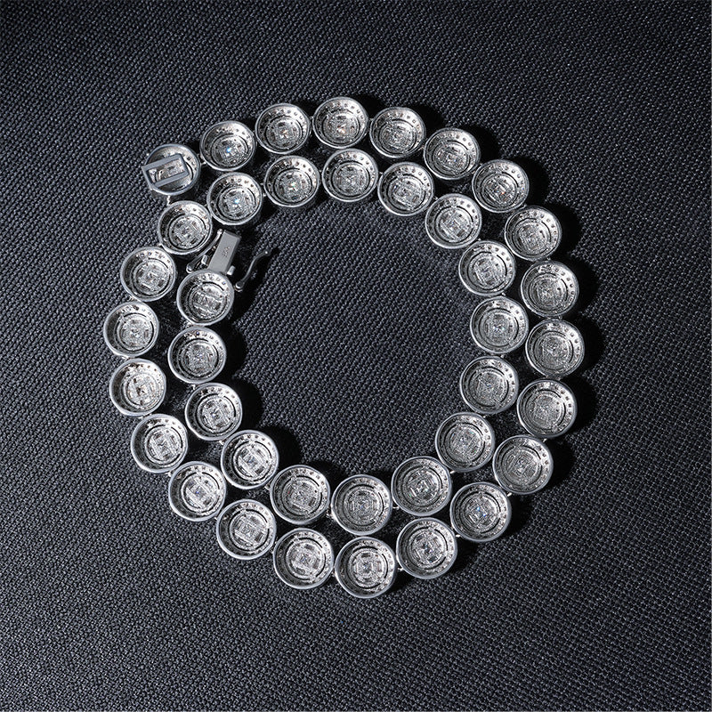 13mm 925 Silver Moissanite Circle Tennis Chains