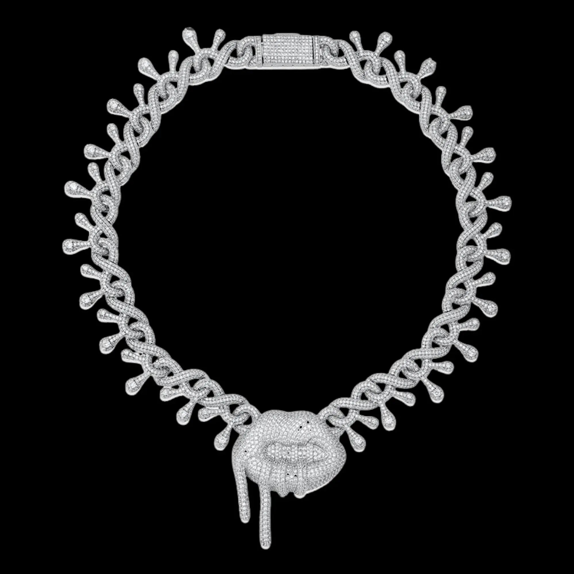 16mm Paved G-Link cuban chain & bracelet in White Gold BigBagBling
