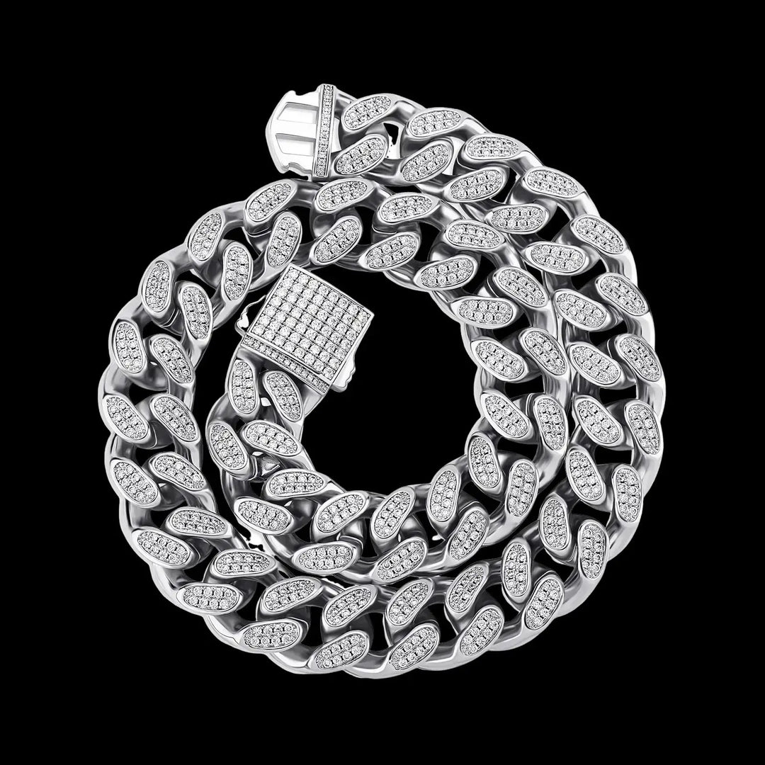 13mm Iced 18K White Gold  Cuban Chain My Store