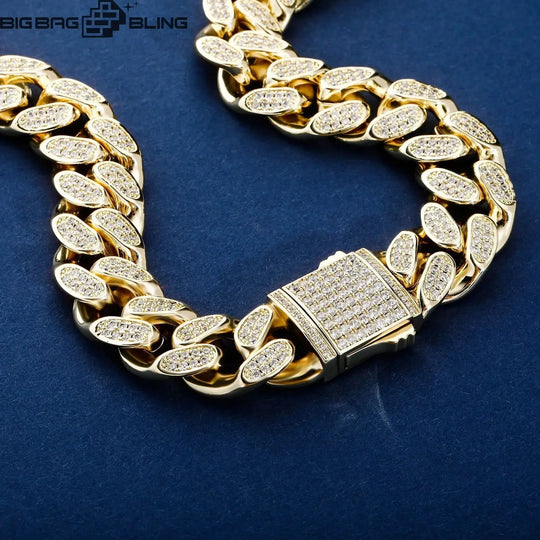 Iced 18K Gold 13mm Cuban Chain