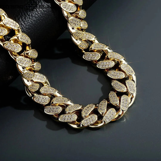 Iced 18K Gold 13mm Cuban Chain