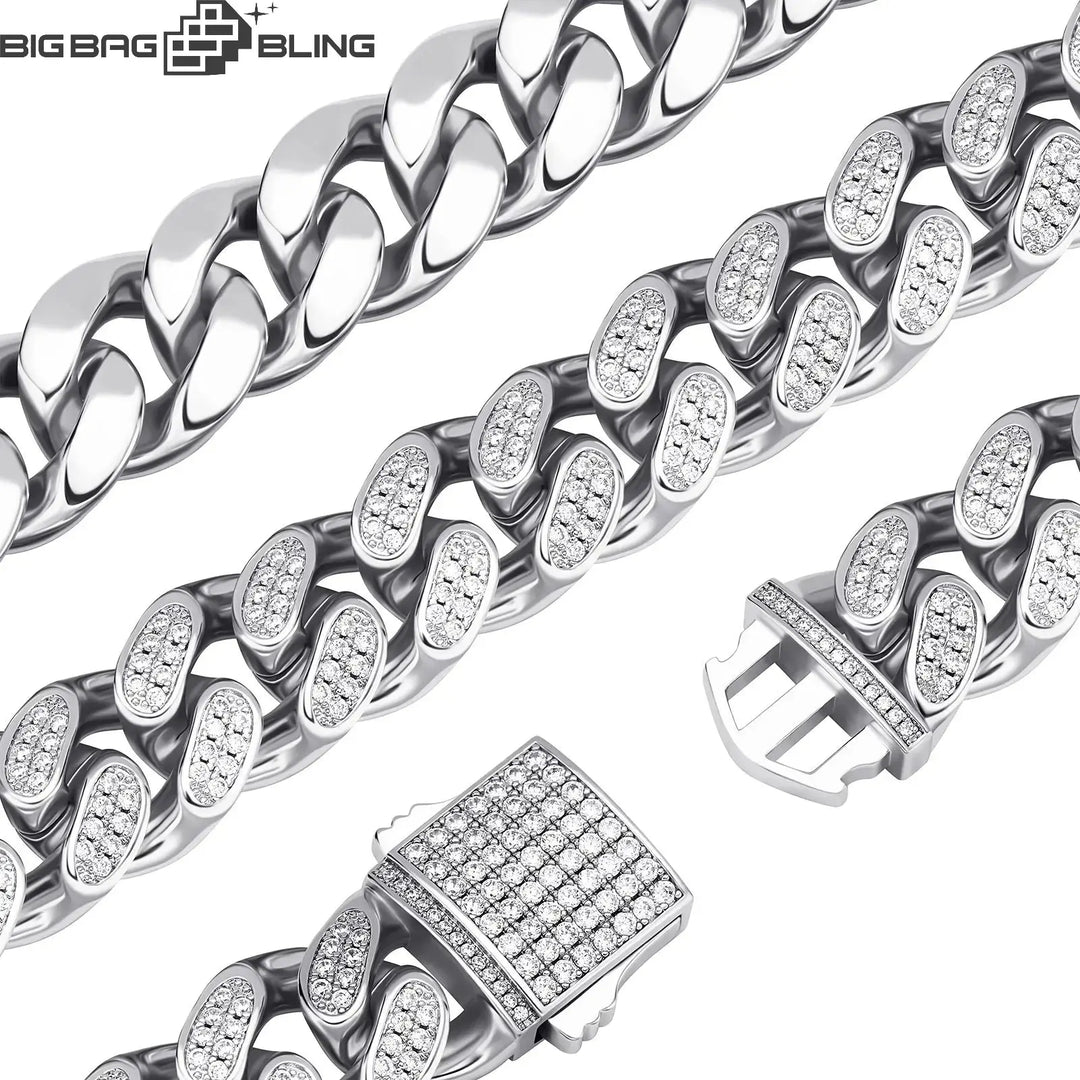 Iced 18K Gold 13mm Cuban Chain