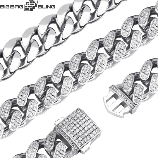 Iced 18K Gold 13mm Cuban Chain