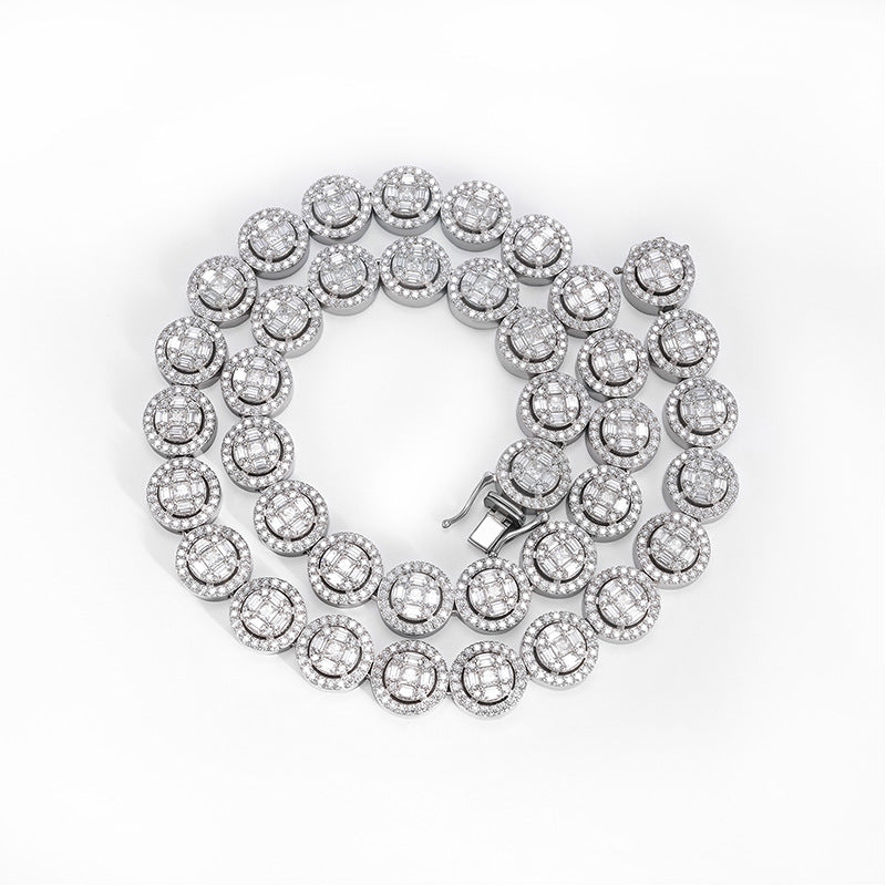 13mm 925 Silver Moissanite Circle Tennis Chains