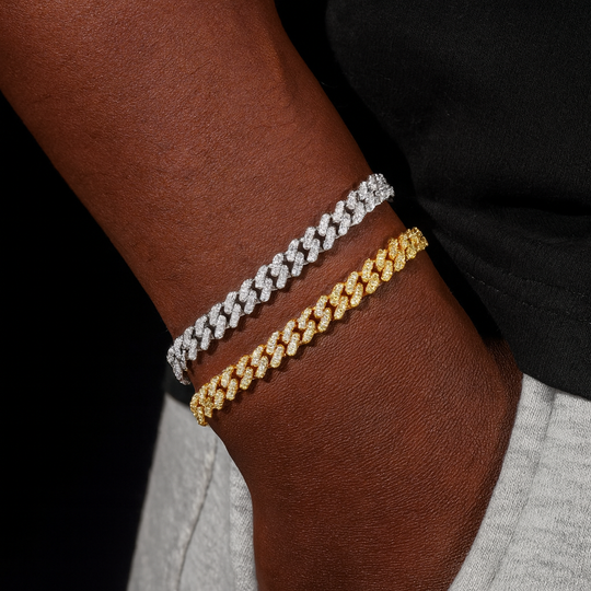 6mm S925 silver 1 row moissanite cuban Bracelet