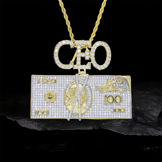Iced Out CEO Letter Dollar Pendant