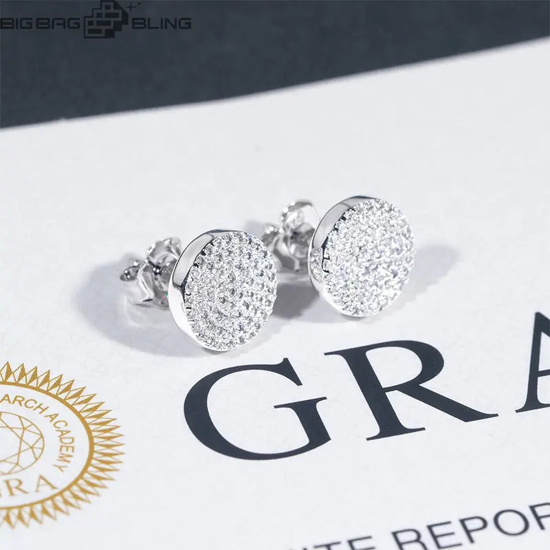 925 Silver Artificially Set Diamond Stud Earrings