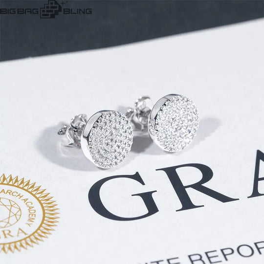 925 Silver Artificially Set Diamond Stud Earrings