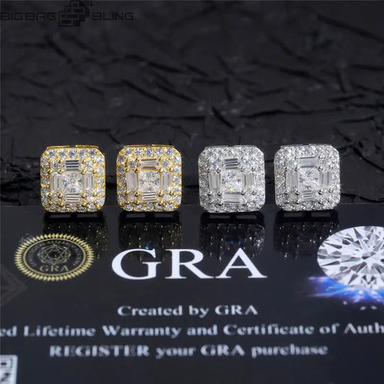 925 Silver Artificially Set Moissanite Earrings
