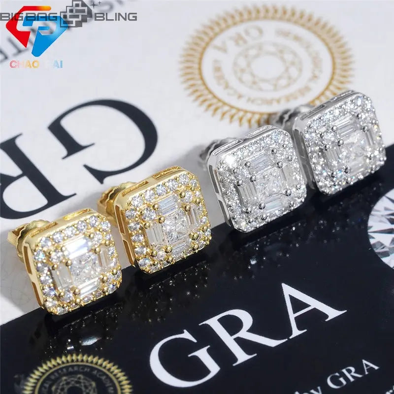 925 Silver Artificially Set Moissanite Earrings