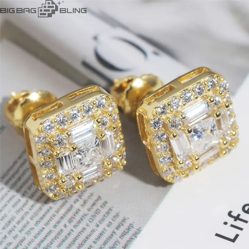 925 Silver Artificially Set Moissanite Earrings