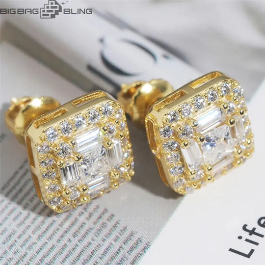 925 Silver Artificially Set Moissanite Earrings