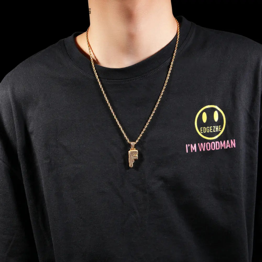 Custom Iced Drip Letters Name Pendant BigBagBling