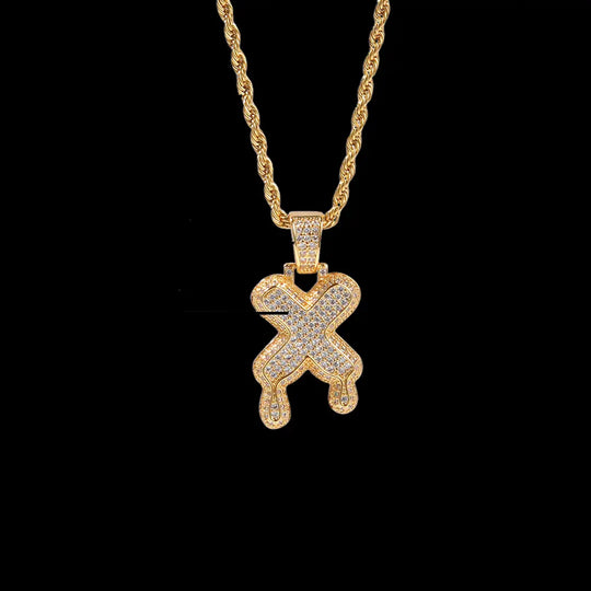 Custom Iced Drip Letters Name Pendant BigBagBling