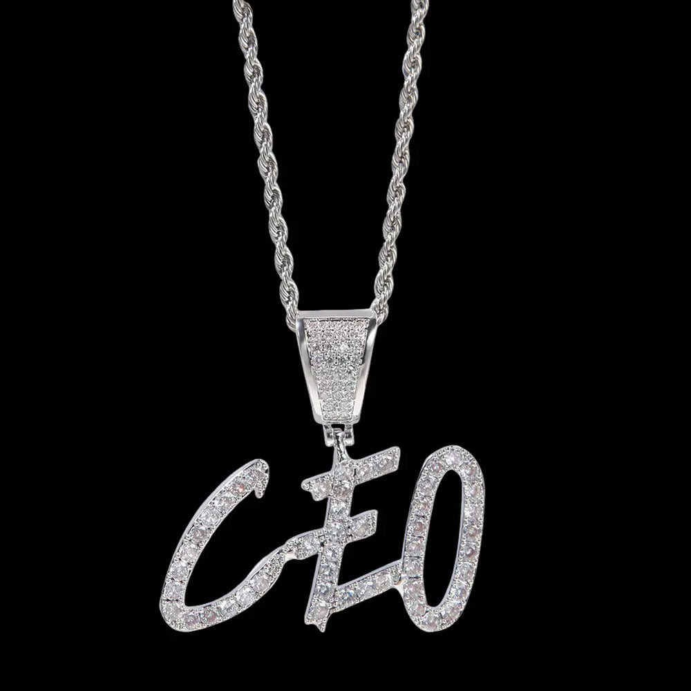 Custom Name Cursive Letters Pendant BigBagBling