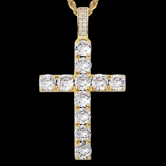Gold Iced Cross Pendant