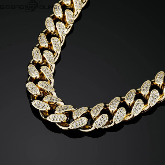Iced 18K Gold 13mm Cuban Chain