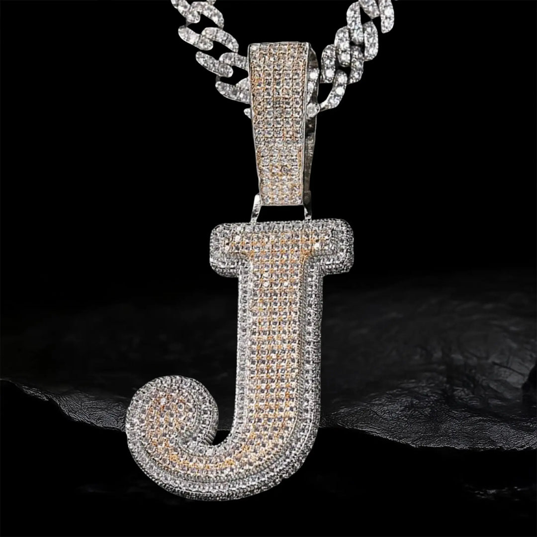 Iced 26 Initial Letters Pendant BigBagBling
