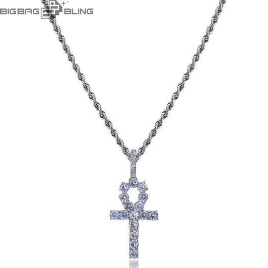 Iced Ankh Pendant in Gold