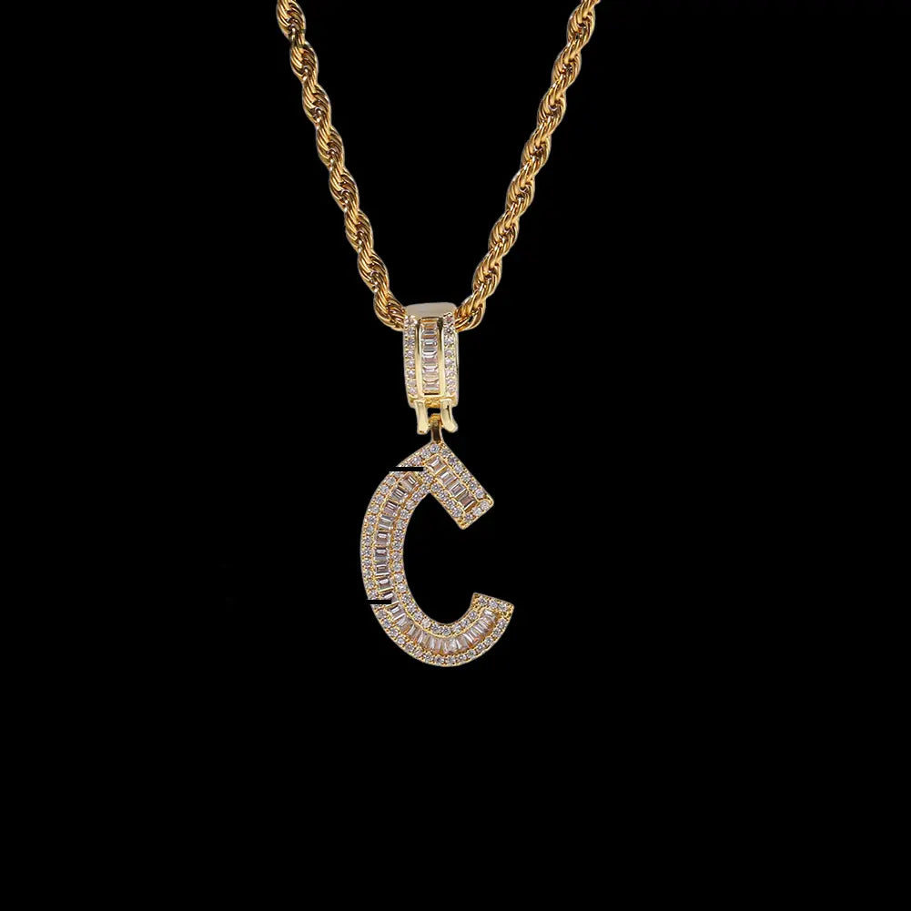 Iced Cursive Custom Name Pendant BigBagBling