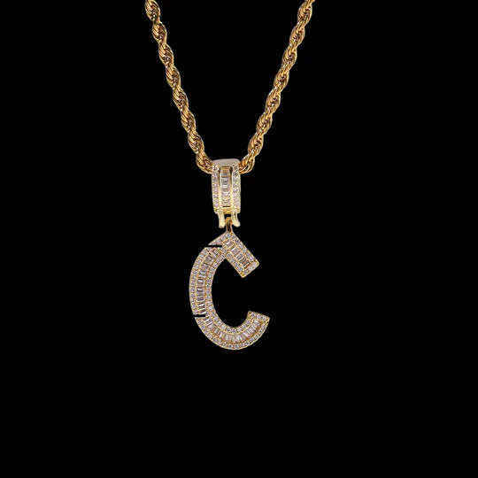 Iced Cursive Custom Name Pendant BigBagBling