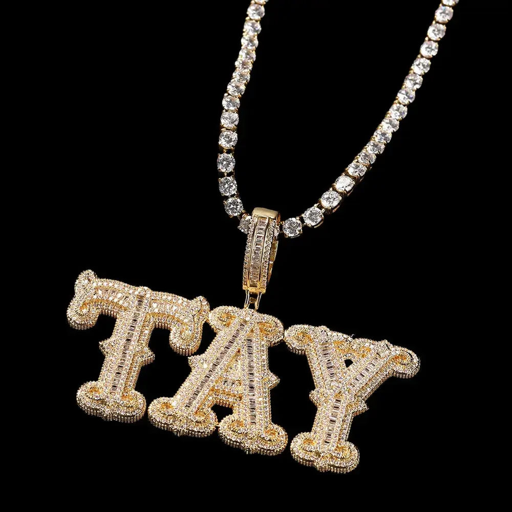 Iced Custom Letters Pendant BigBagBling