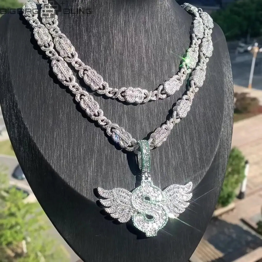 Iced Diamond inlaid wings pendant My Store