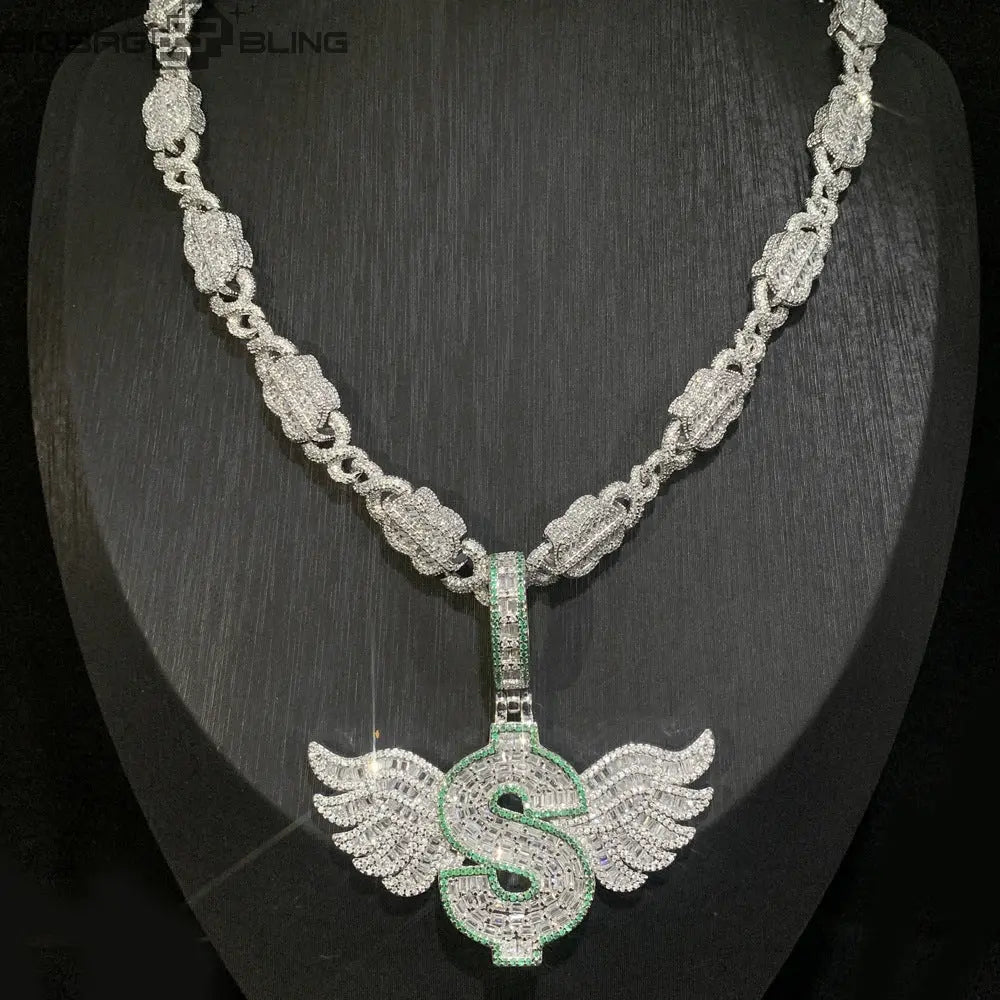 Iced Diamond inlaid wings pendant My Store