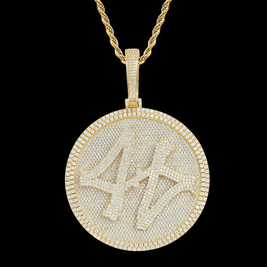Iced Out 44 Roulette Pendant in White Gold BigBagBling