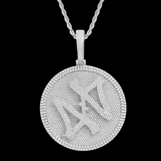 Iced Out 44 Roulette Pendant in White Gold BigBagBling
