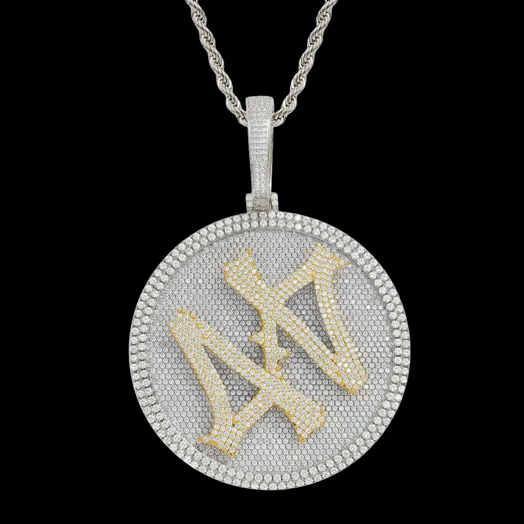 Iced Out 44 Roulette Pendant in White Gold BigBagBling