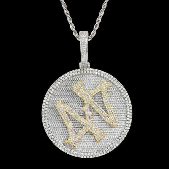 Iced Out 44 Roulette Pendant in White Gold BigBagBling