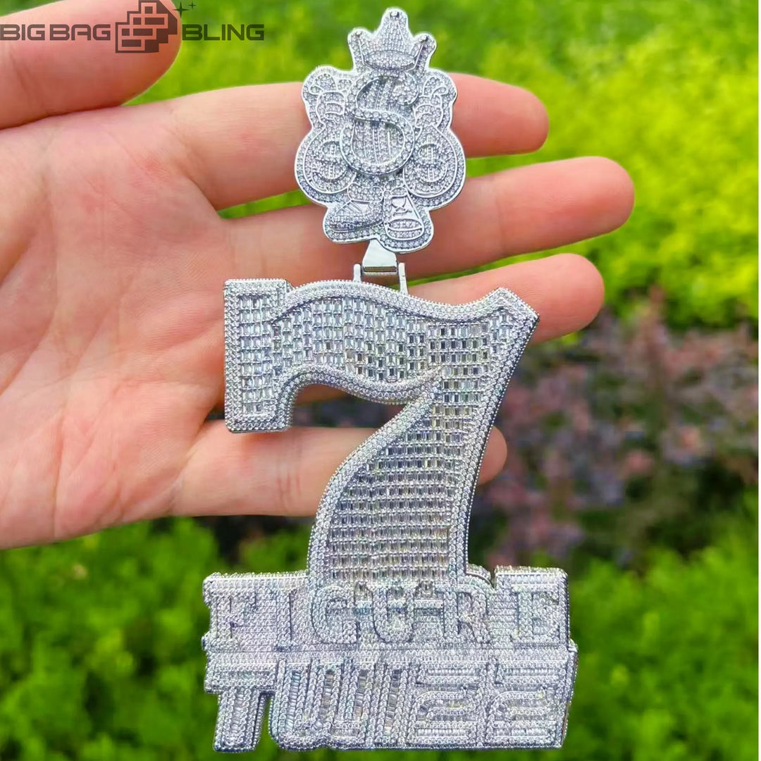 Iced Out 7 FIGURE TWIZZ  Pendant BigBagBling
