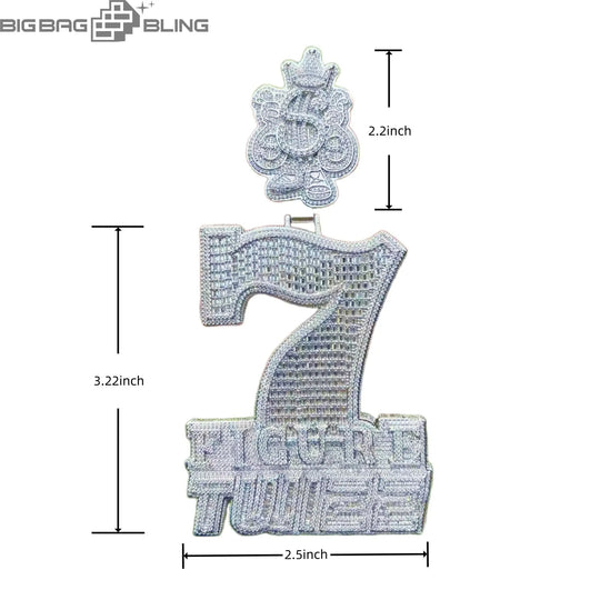 Iced Out 7 FIGURE TWIZZ  Pendant BigBagBling