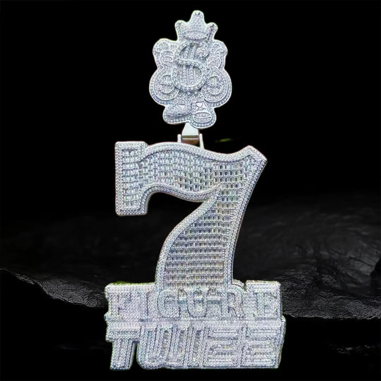 Iced Out 7 FIGURE TWIZZ  Pendant BigBagBling
