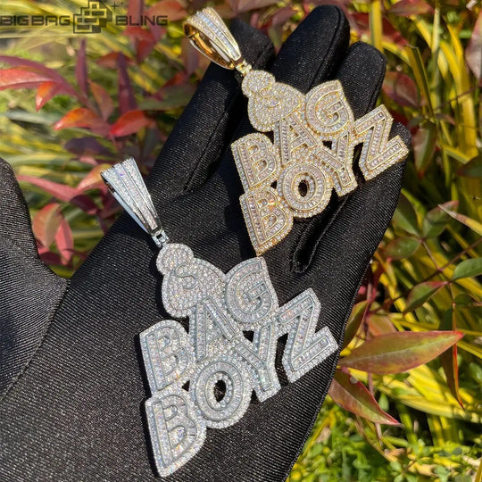Iced Out BAG BOYZ letter Pendant BigBagBling