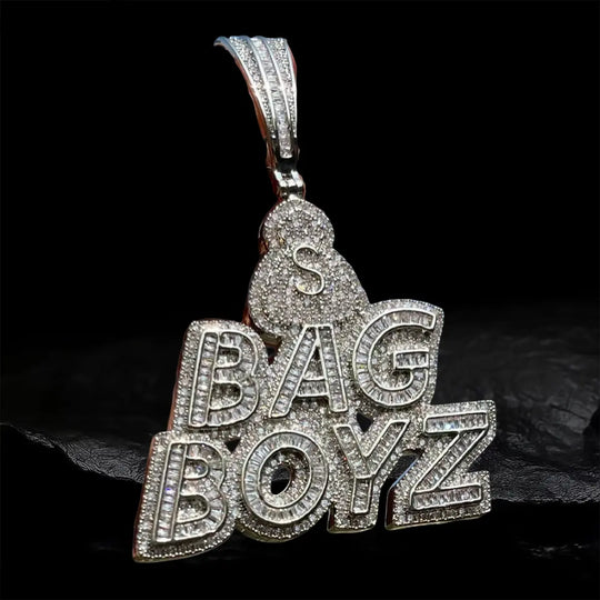 Iced Out BAG BOYZ letter Pendant BigBagBling
