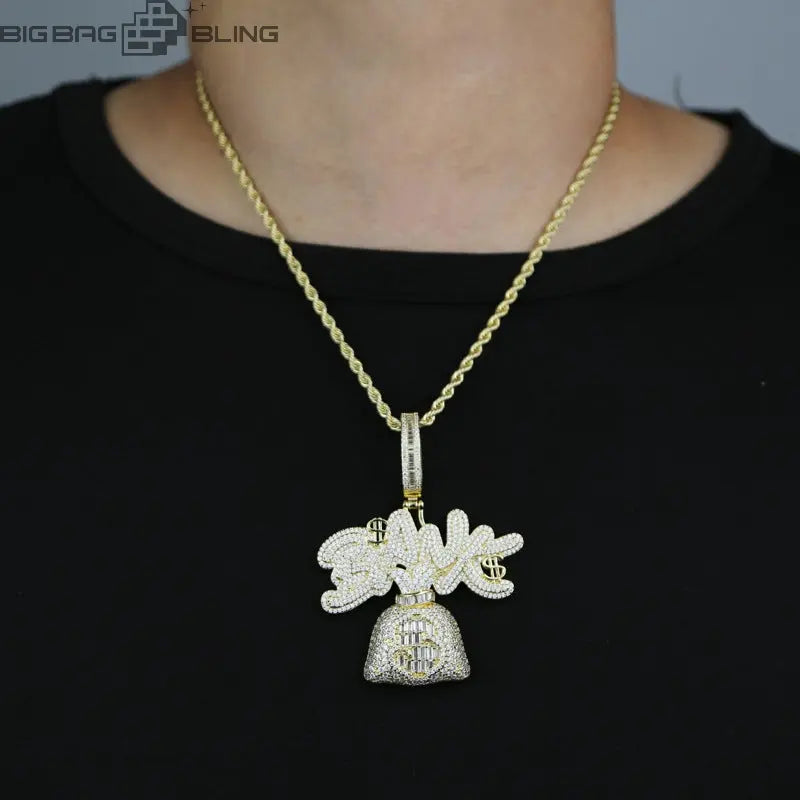 Iced Out BANK Pendant BigBagBling