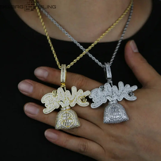 Iced Out BANK Pendant BigBagBling